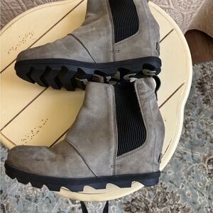 Sorel Ankle Boots in Taupe and Black